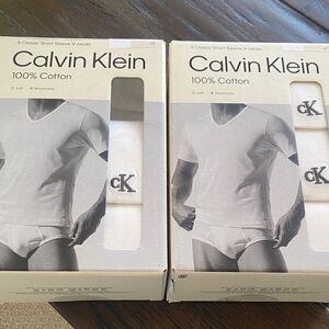 Calvin Klein Men's Classic White V-Neck Undershirts - 6 undershirts
